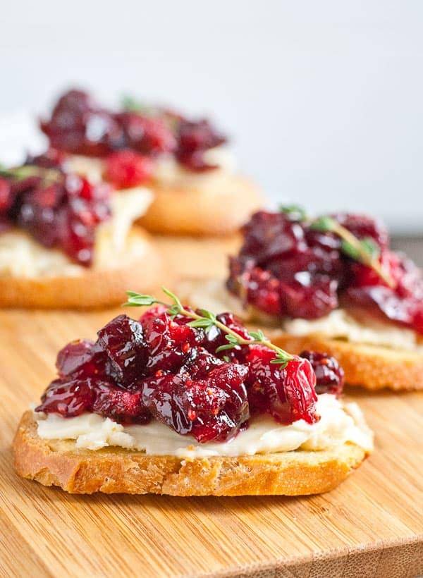 Cranberry Chutney and Brie Crostini