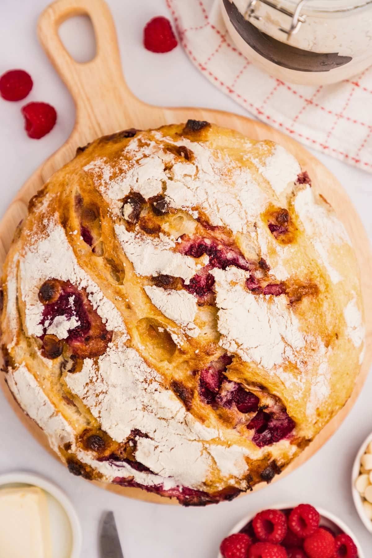 White Chocolate Raspberry Sourdough Bread