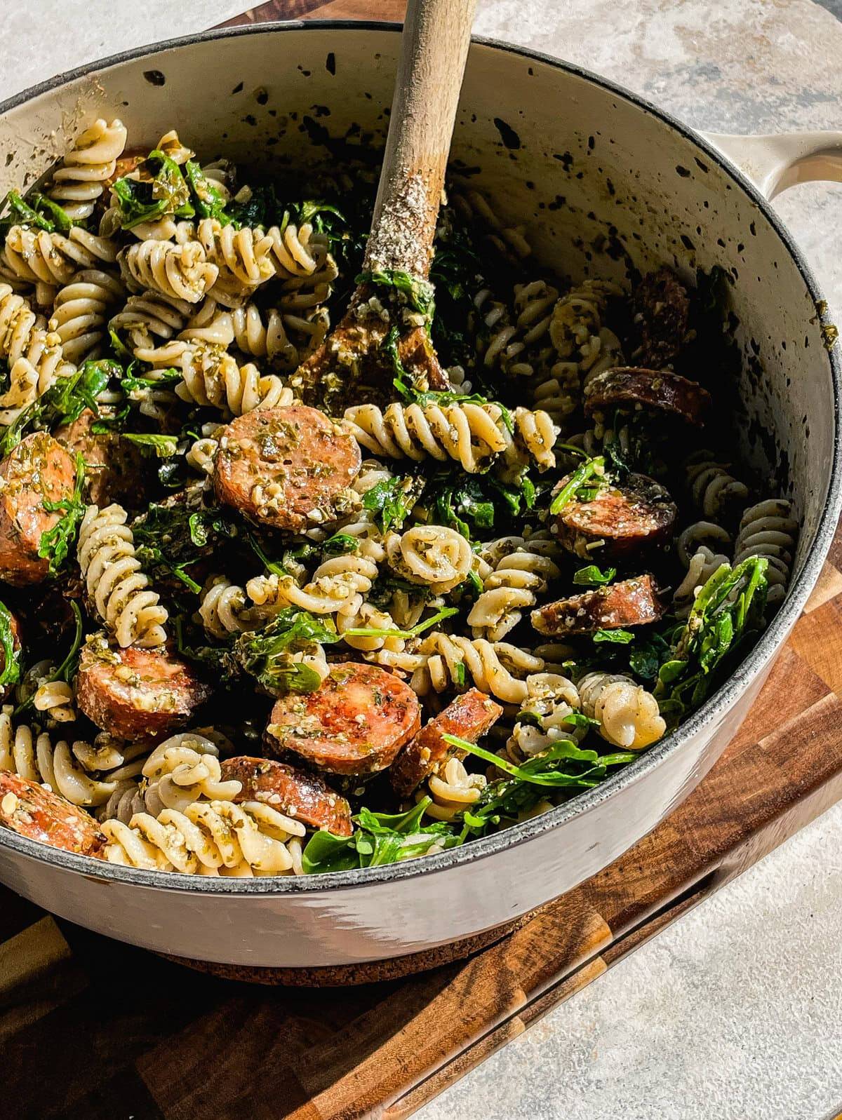 Pesto Pasta with Chicken Sausage