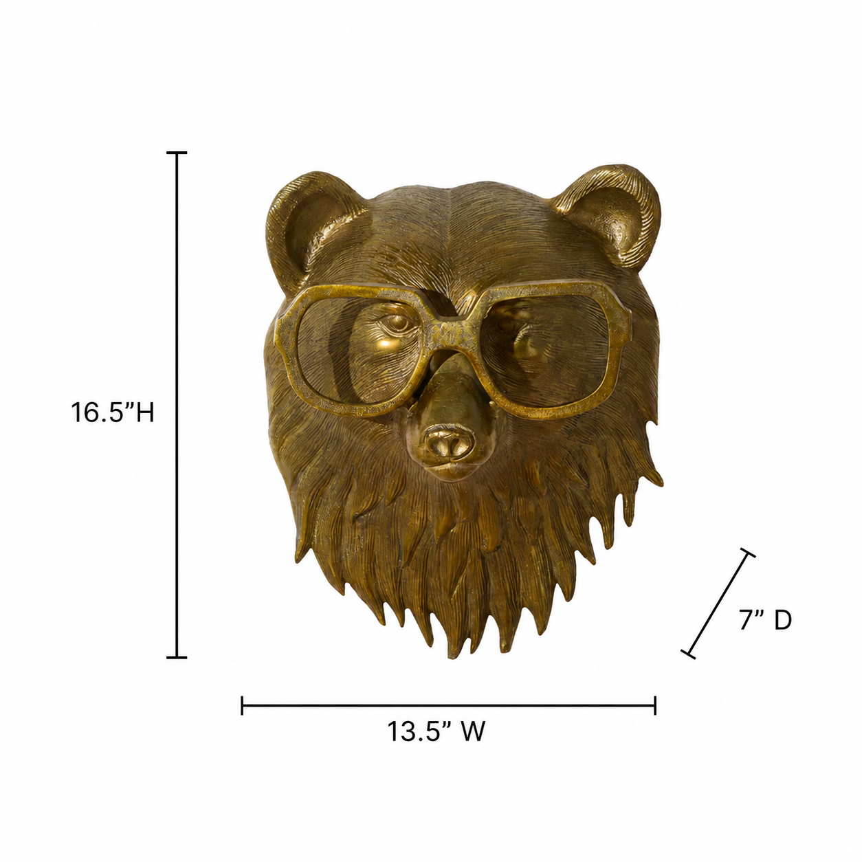 Beatrice the Bear Wall Mount (Antique Brass Finish)