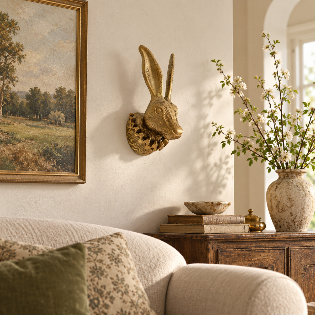 Clover the Rabbit Wall Mount (Antique Champagne Finish)