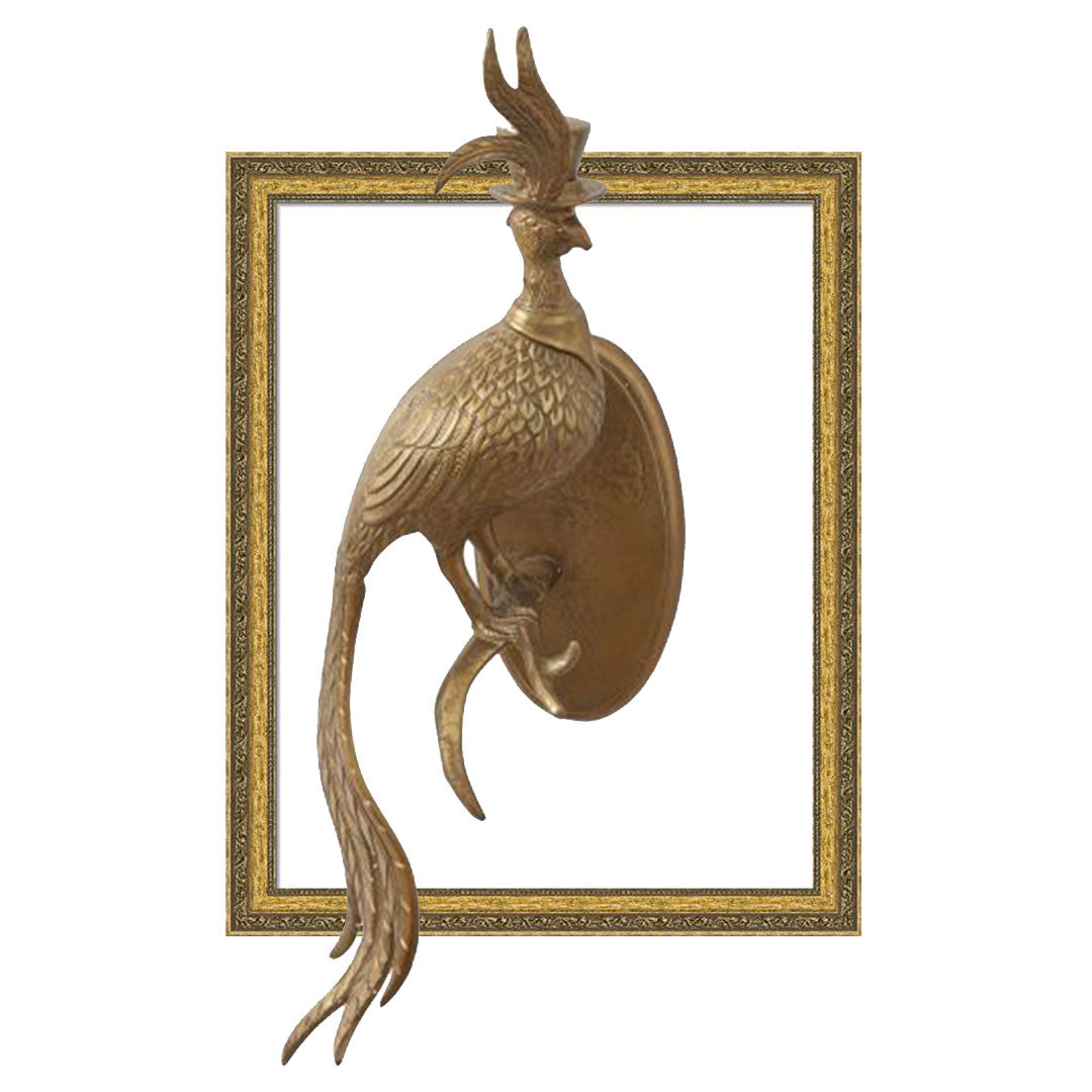 Emerson the Pheasant - Thin Antique Gold Frame