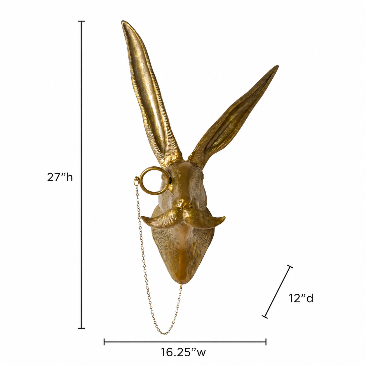 Eric the Hare Wall Mount (Antique Brass Finish)