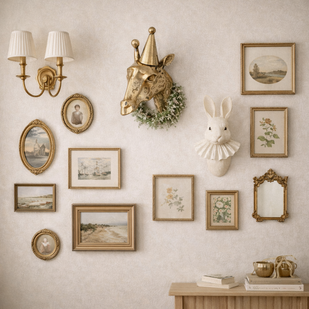George the Giraffe Wall Mount (Antique Champagne Finish)