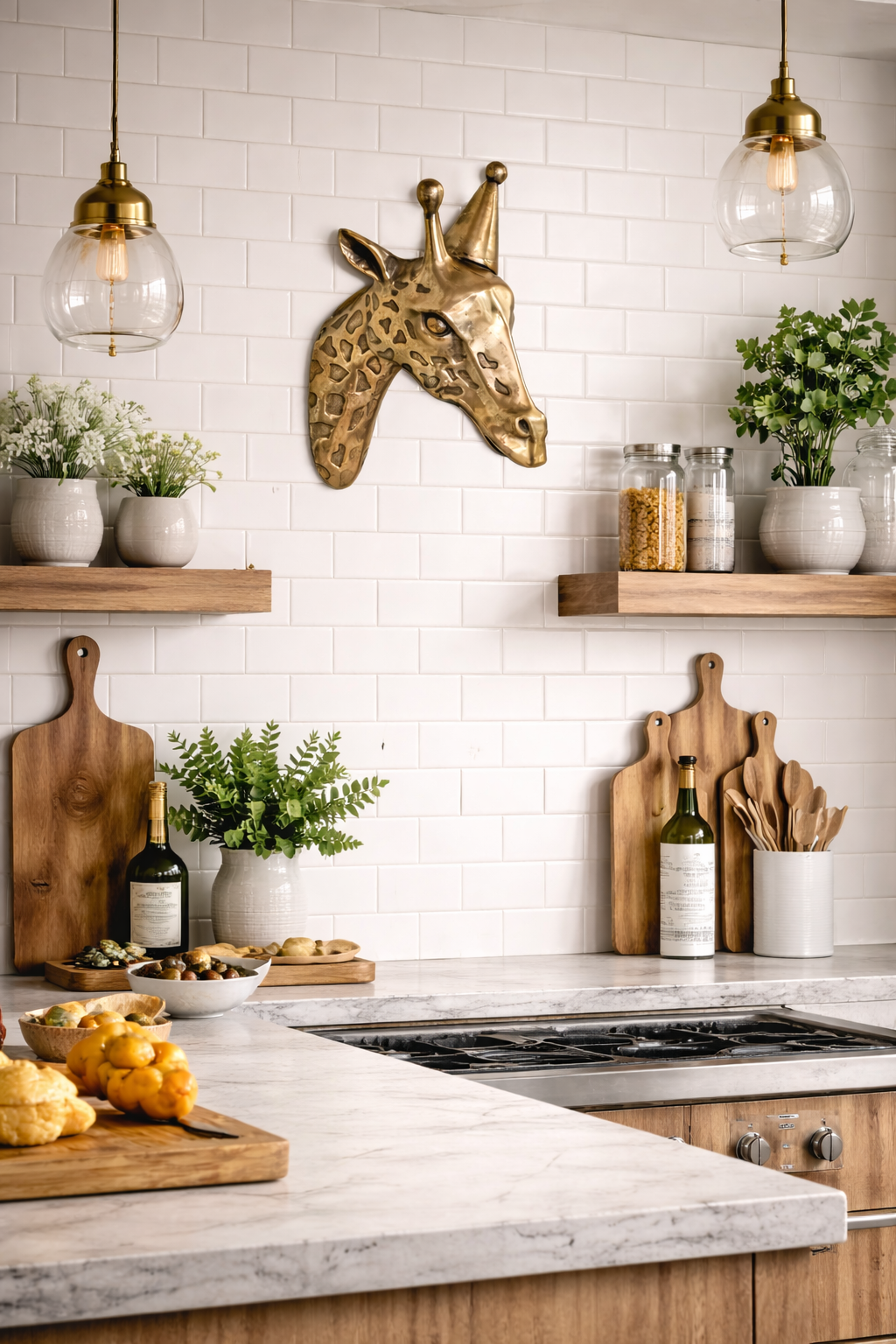 George the Giraffe Wall Mount (Antique Champagne Finish)