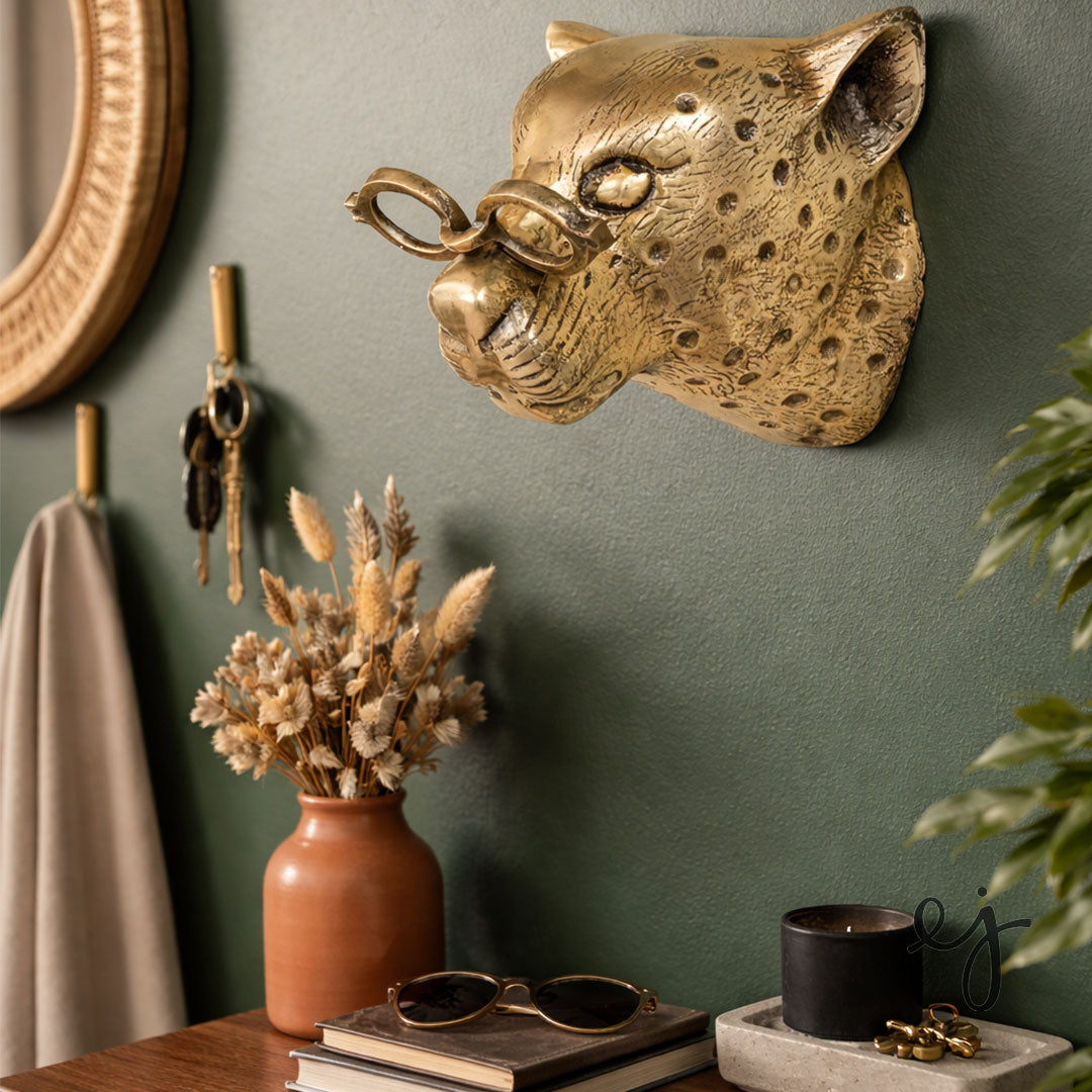 Percy the Cheetah Wall Mount (Antique Champagne Finish)