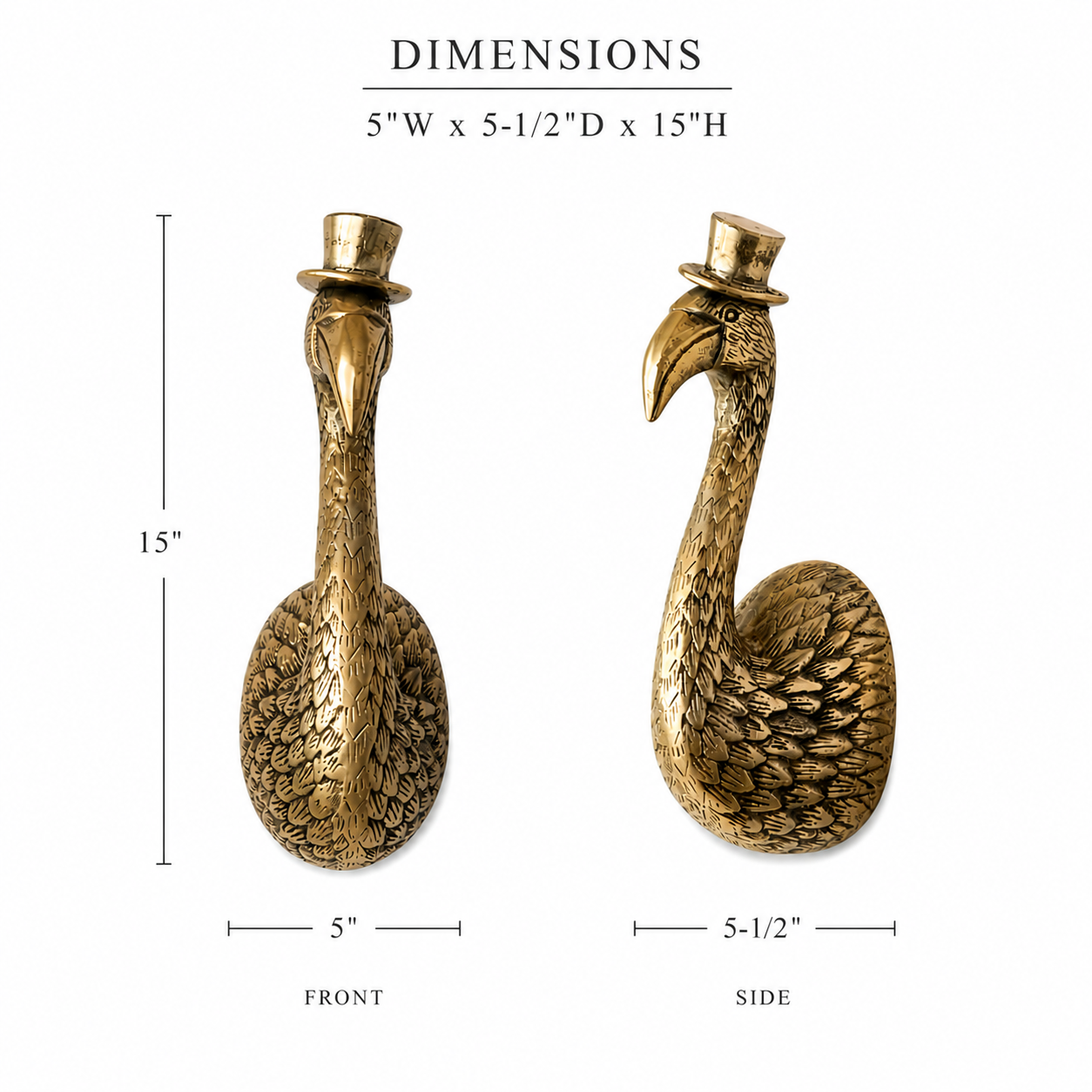 Poppy the Flamingo Wall Mount (Antique Champagne Finish)