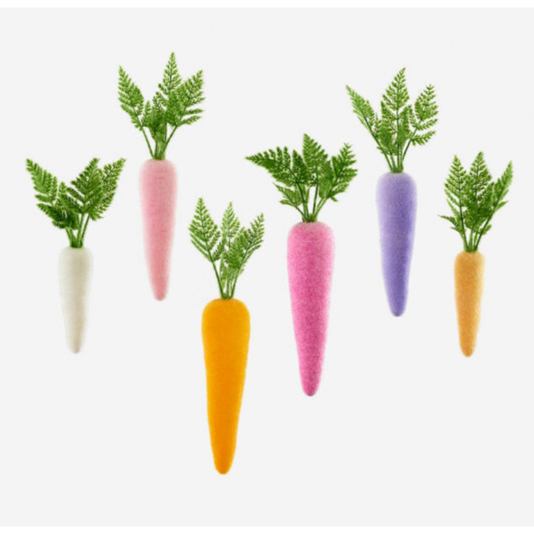 Flocked Colorful Carrots