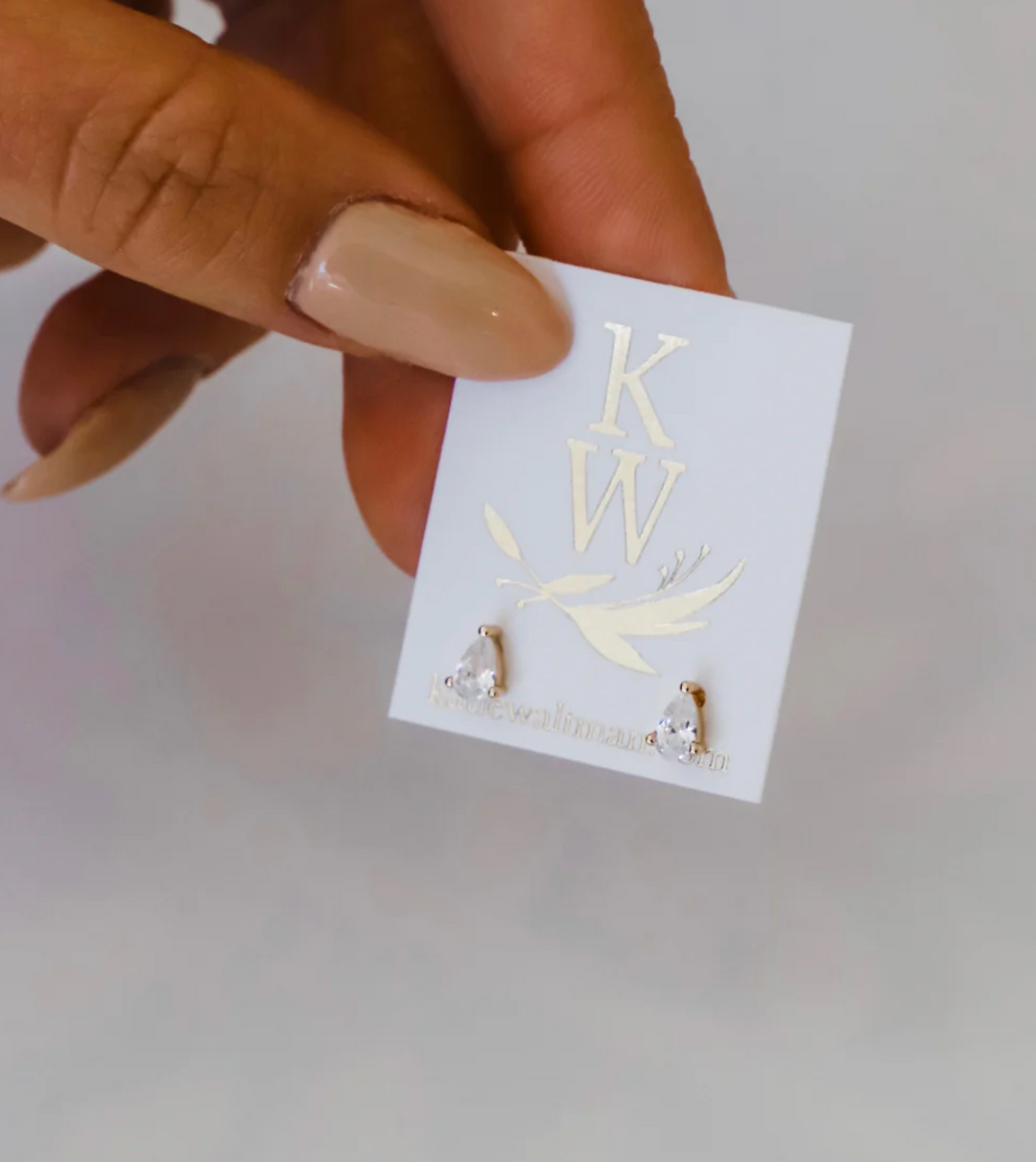 Mini CZ Teardrop Studs