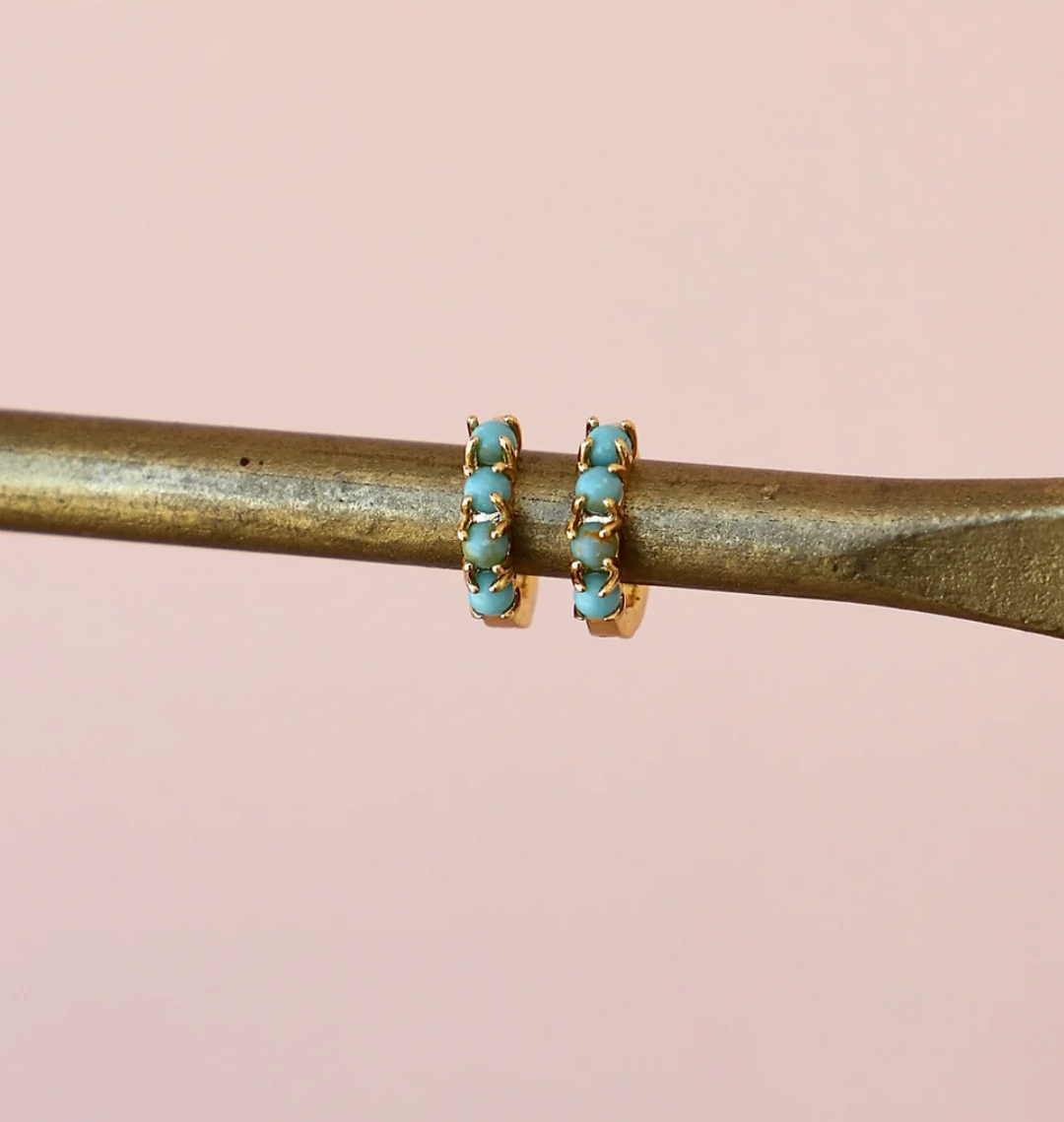 Mini Turquoise Hoops