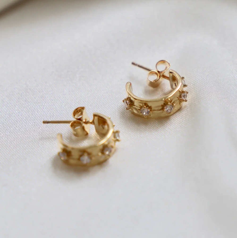 CZ Star Thick Hoops
