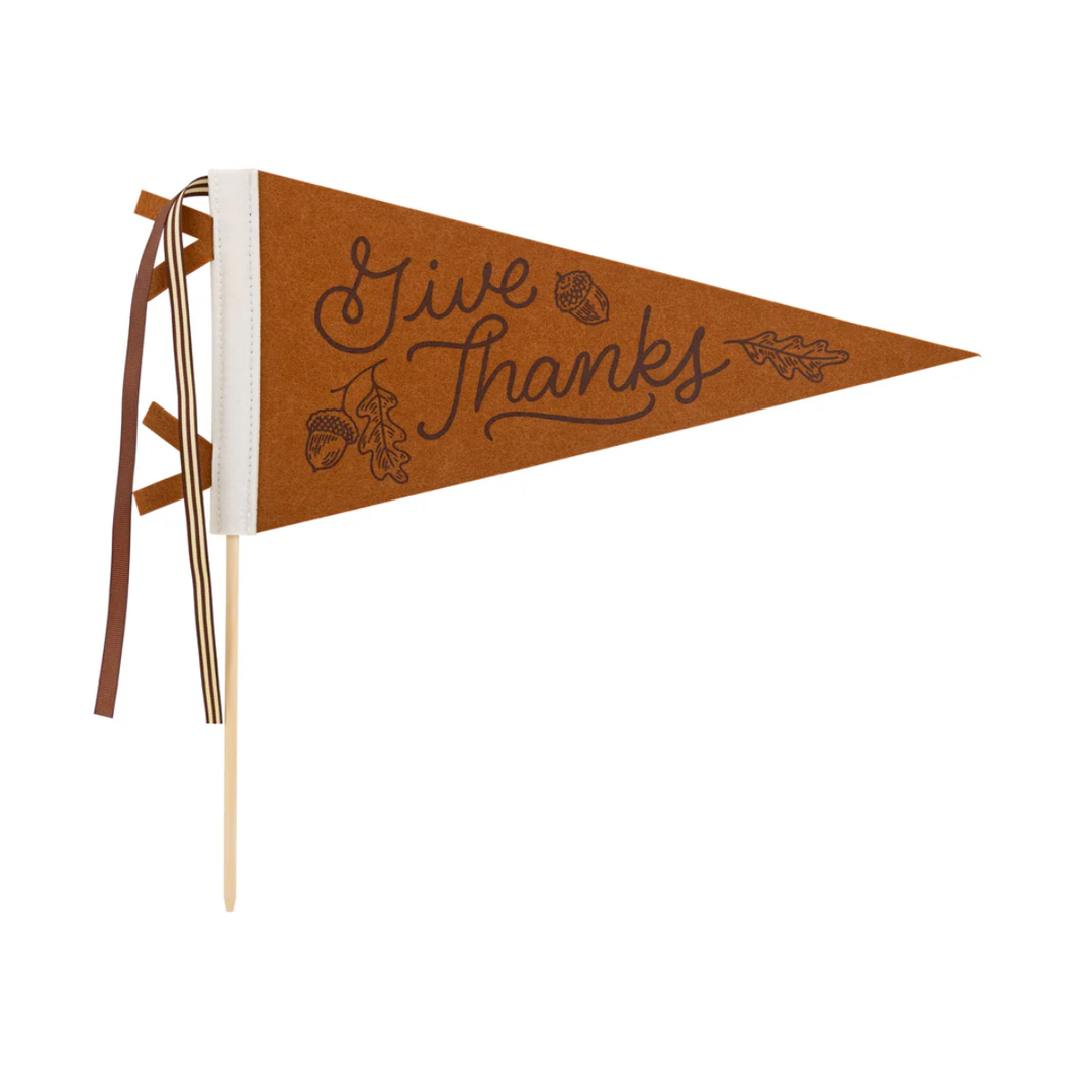 Acorns Give Thanks Felt Pennant