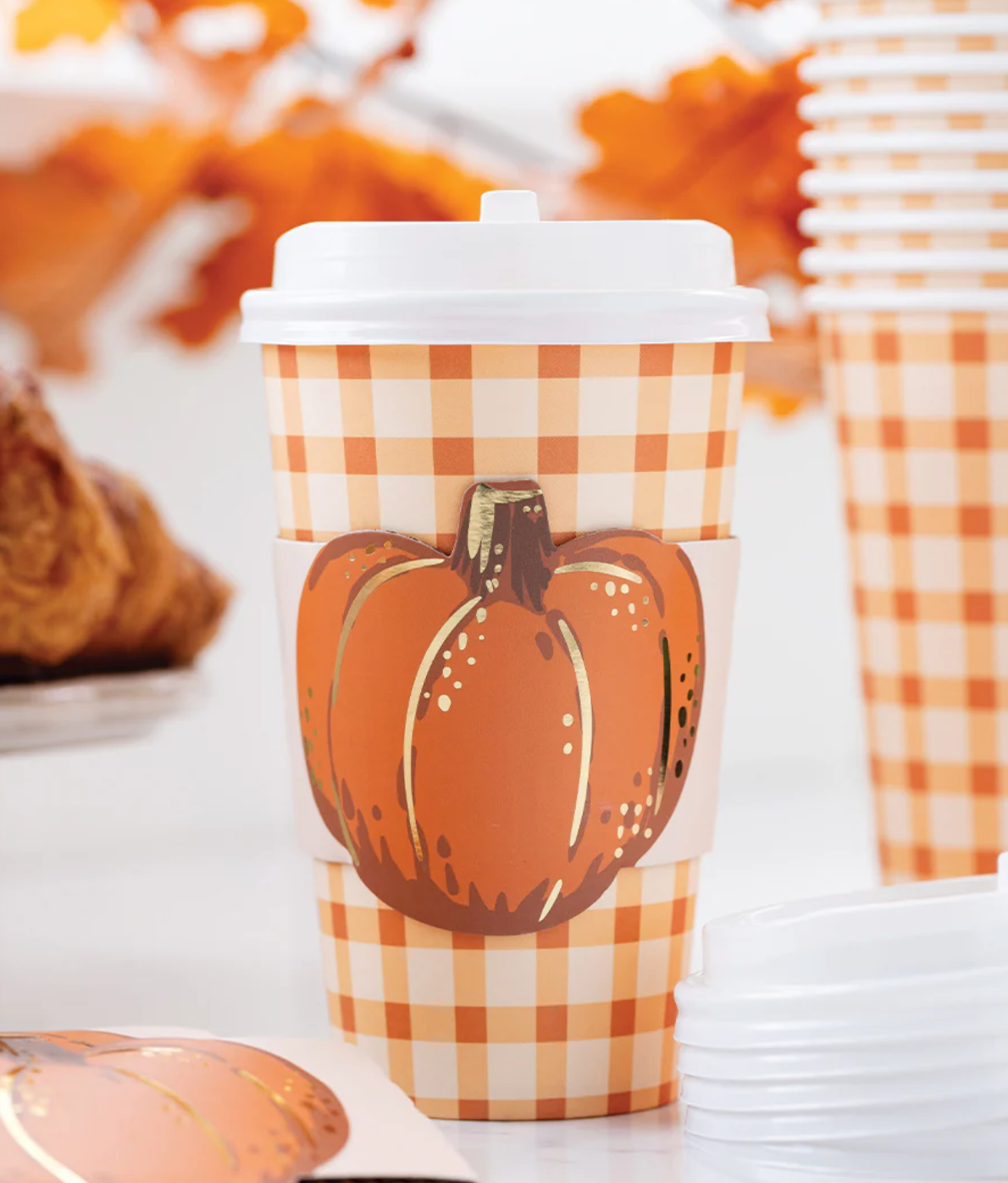 Pumpkin Plaid To Go Cup
