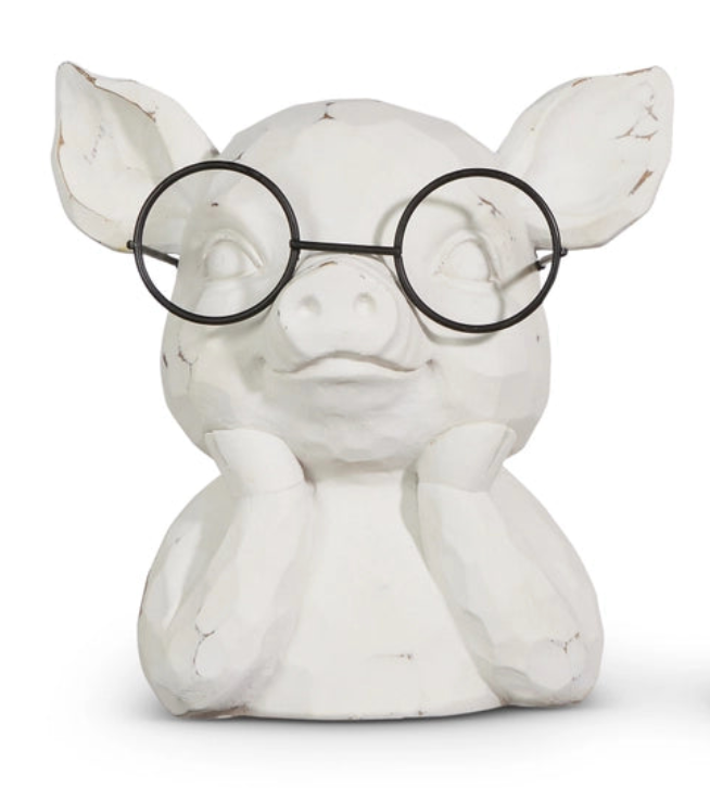 Pig in Glasses Bust