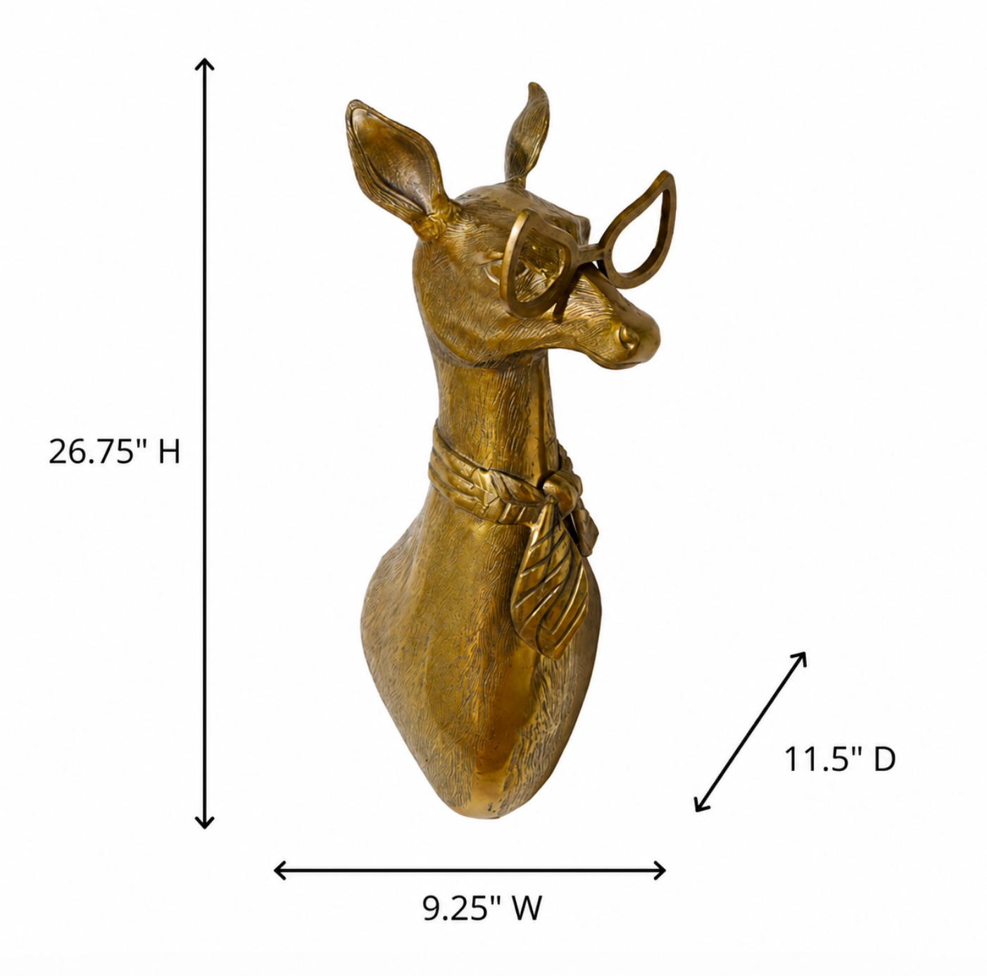 Margie the Fawn Wall Mount (Antique Brass Finish)