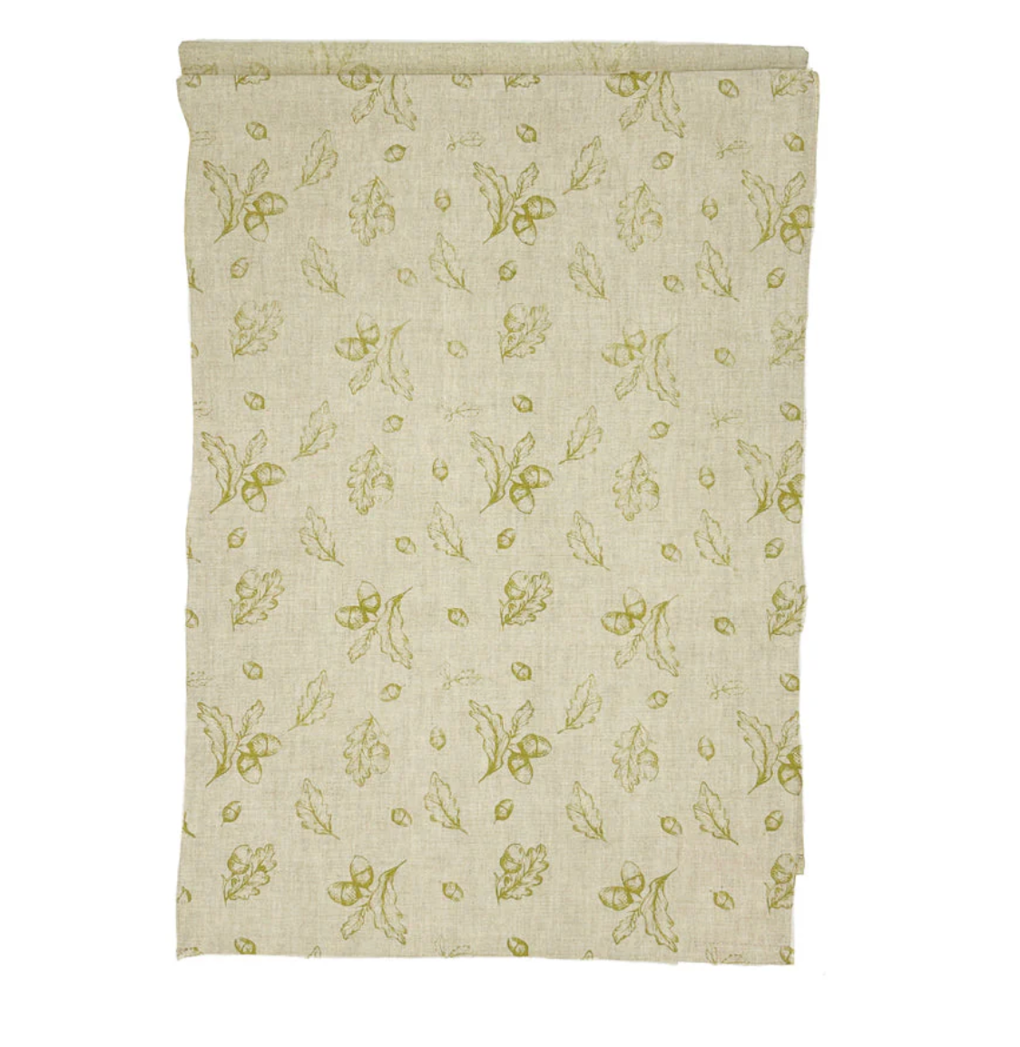 Long Linen Table Runner - Autumn Acorns