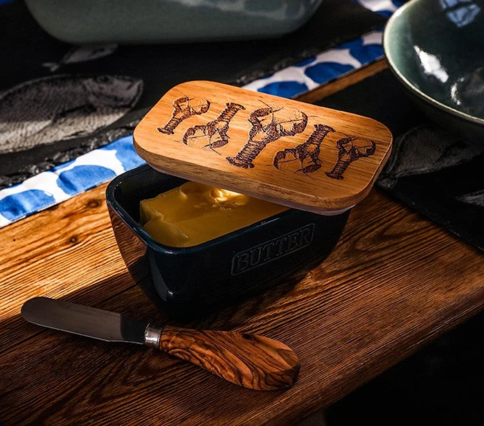 Blue Butter Dish - Lobster Repeat