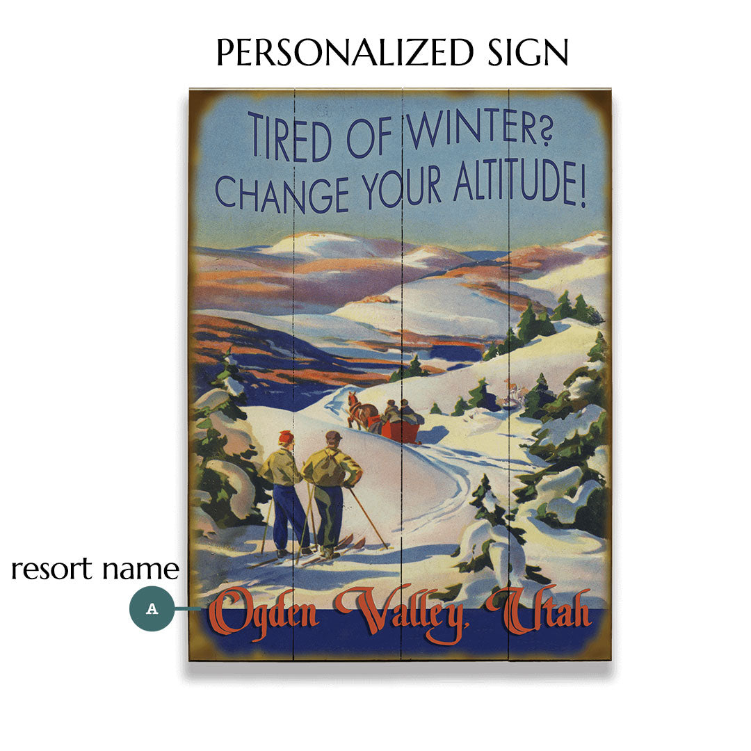 Winter Blues Personalized Vintage Sign