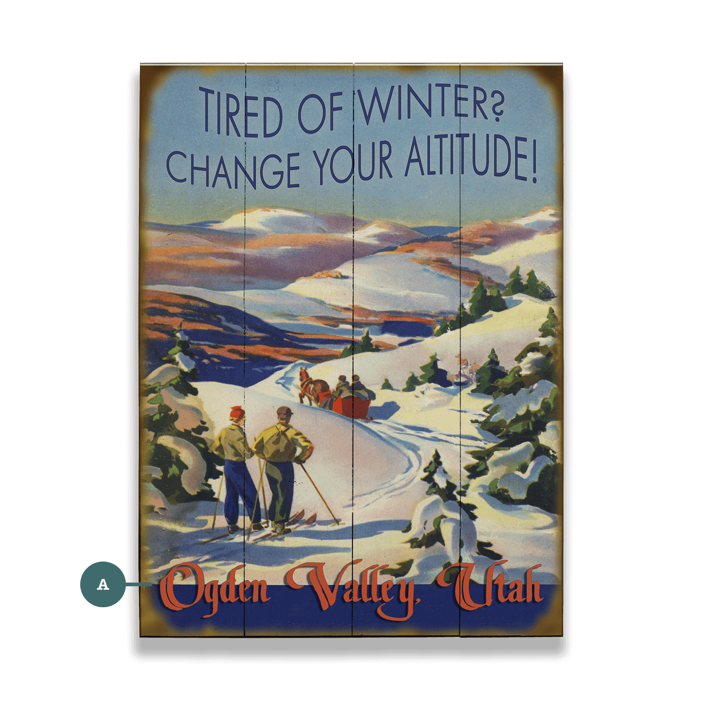 Winter Blues Personalized Vintage Sign