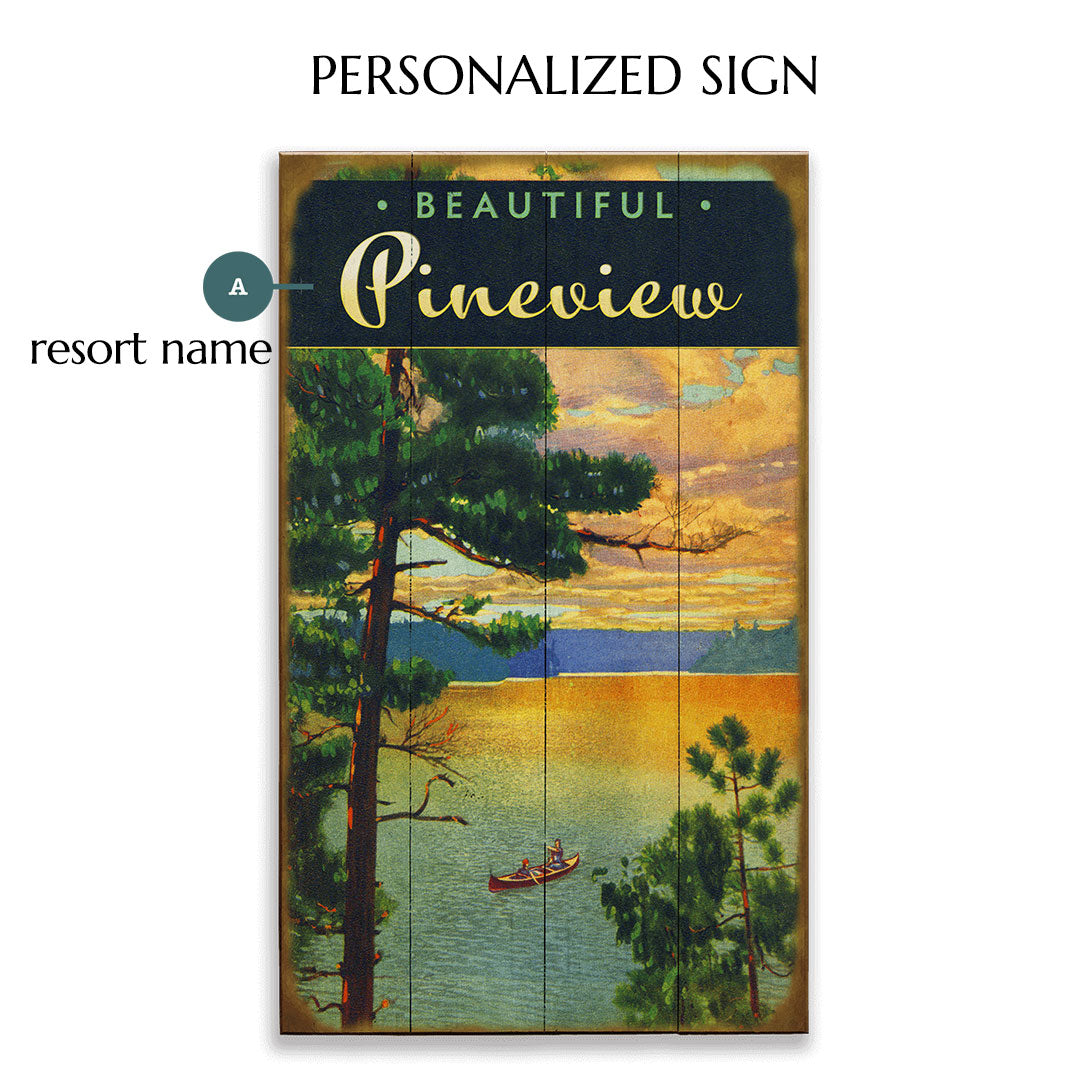 Life on the Lake Personalized Vintage Sign
