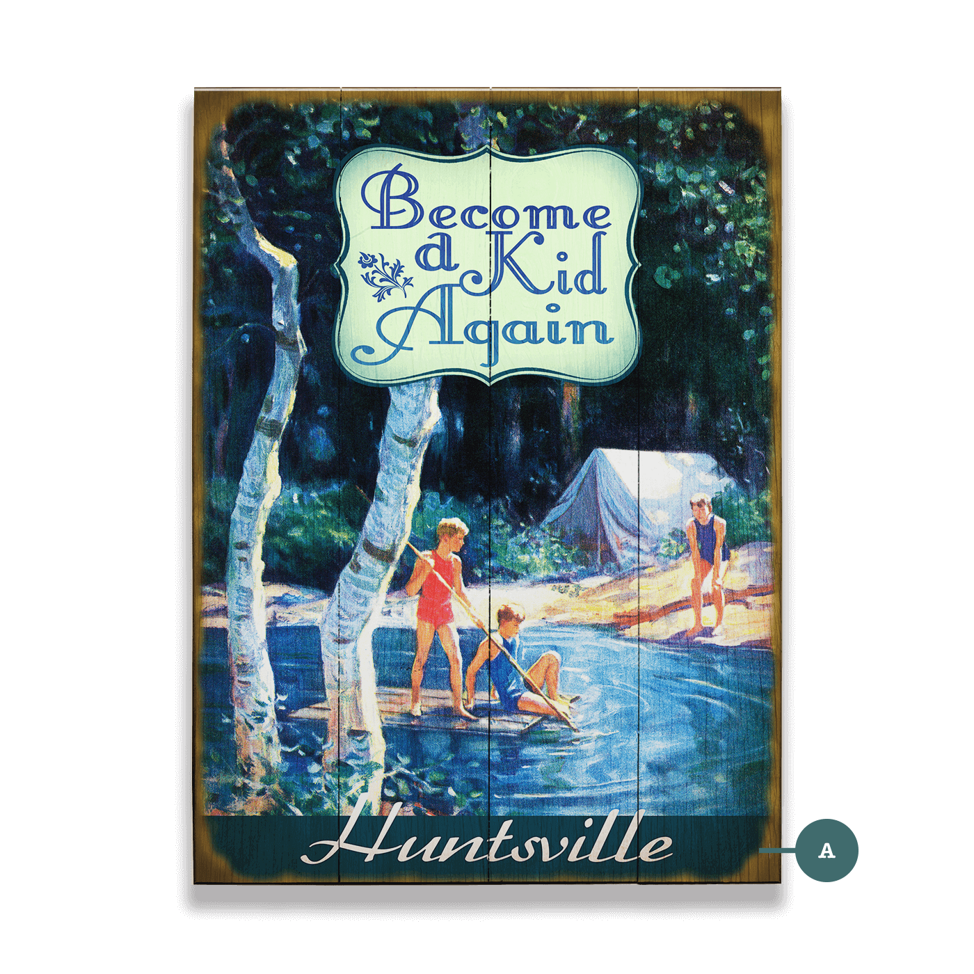 Camping Adventures Personalized Vintage Sign