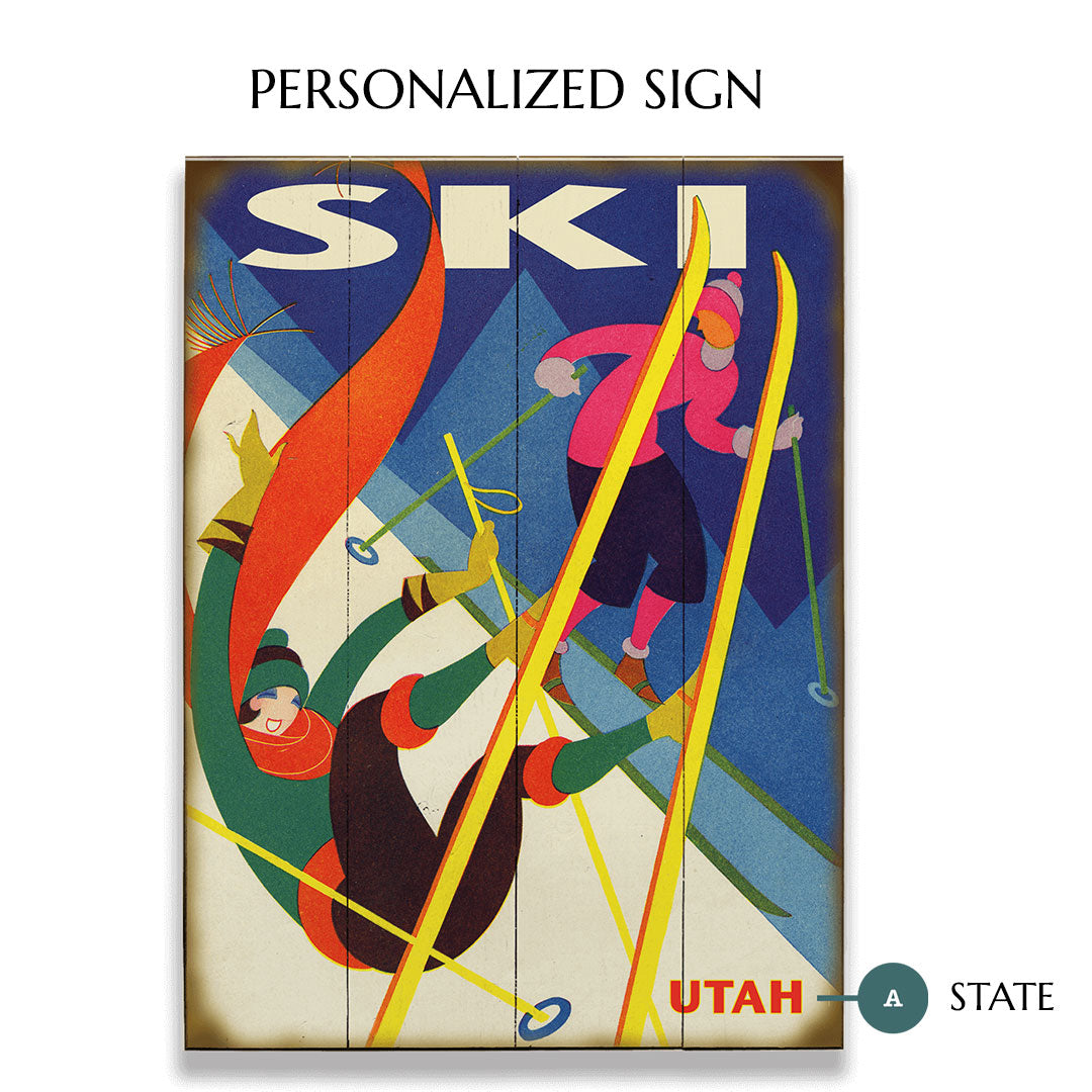 "Yardsale" Ski Personalized Vintage Sign