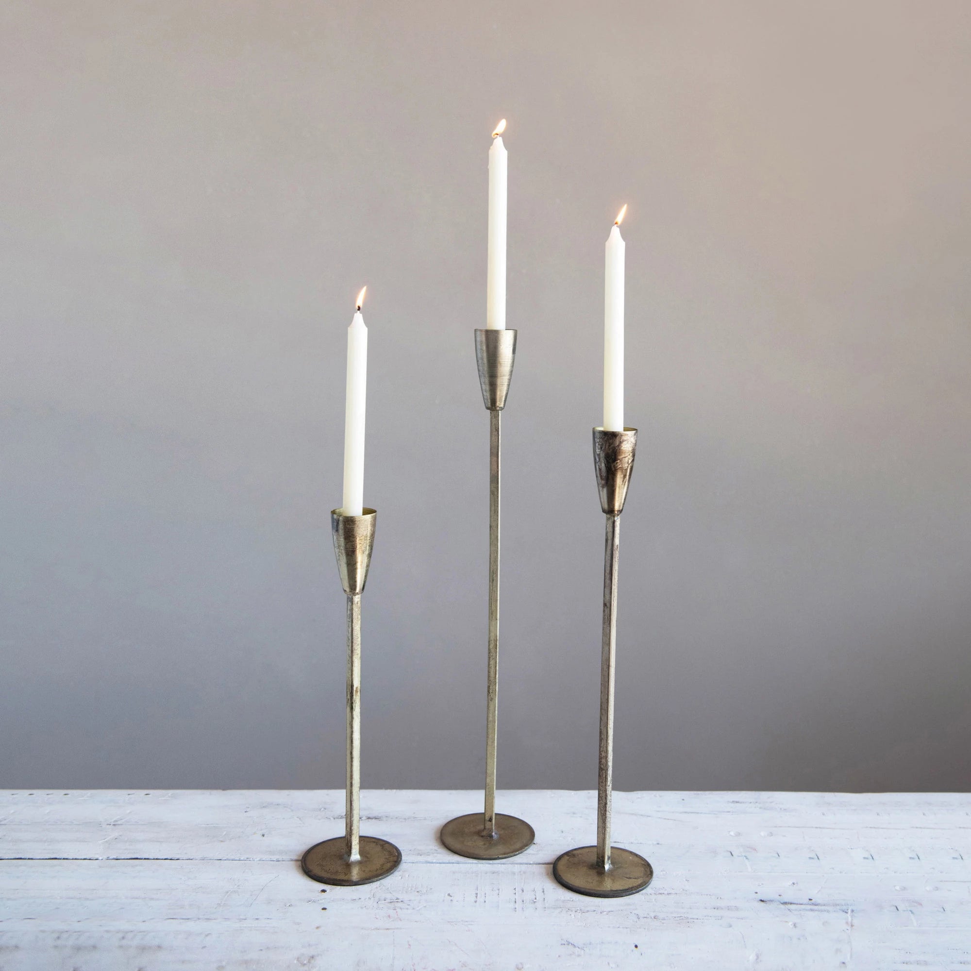 Antique Gold Finish Taper Holders