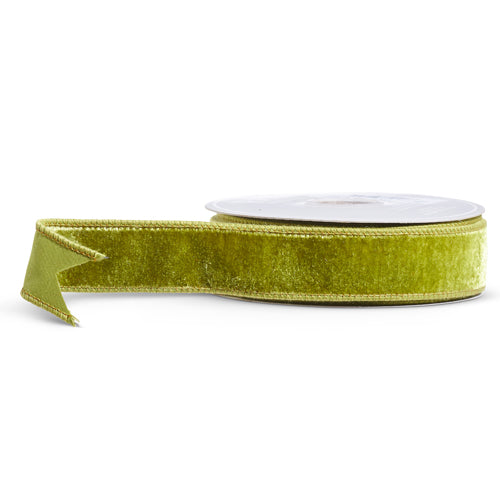 Apple Green Velvet Ribbon - 1.5in