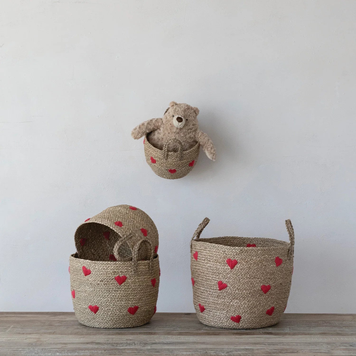 Seagrass Baskets with Hearts