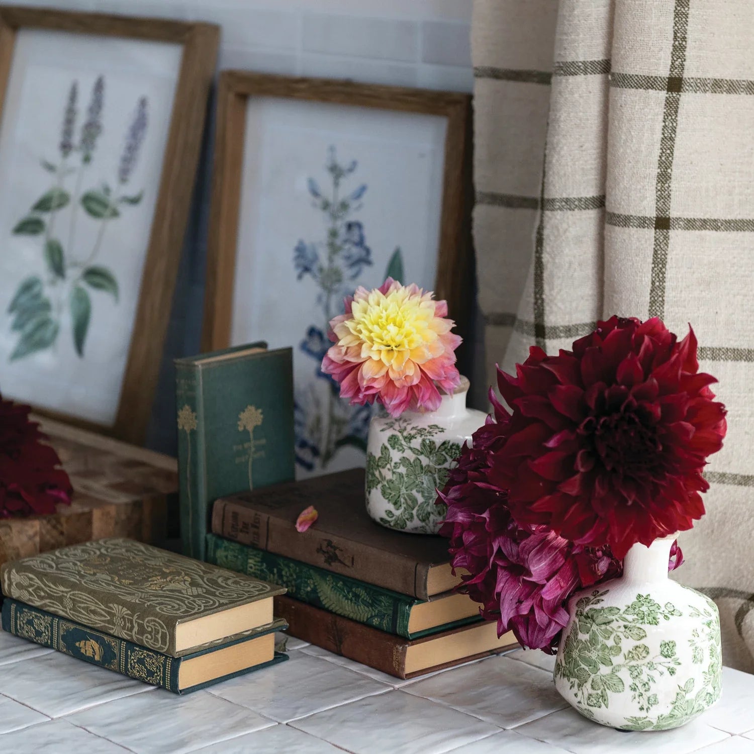 Stoneware Botanical Vase