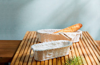 White Bread Basket Set