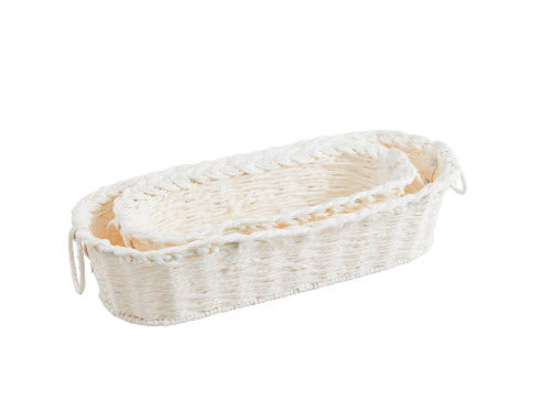 White Bread Basket Set