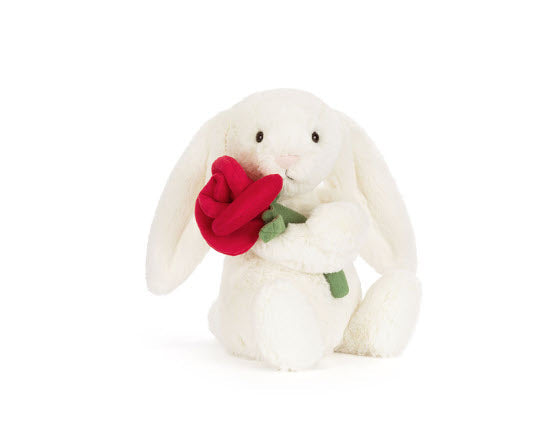 Cream Bunny with Rose