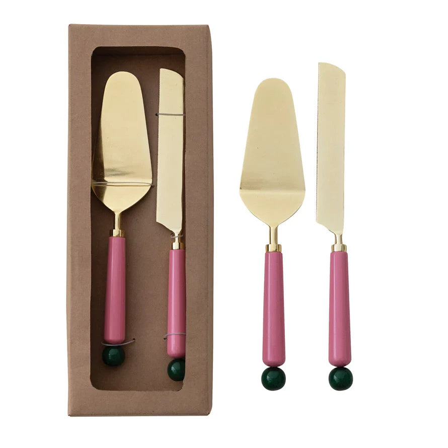 Pink Cake Servers