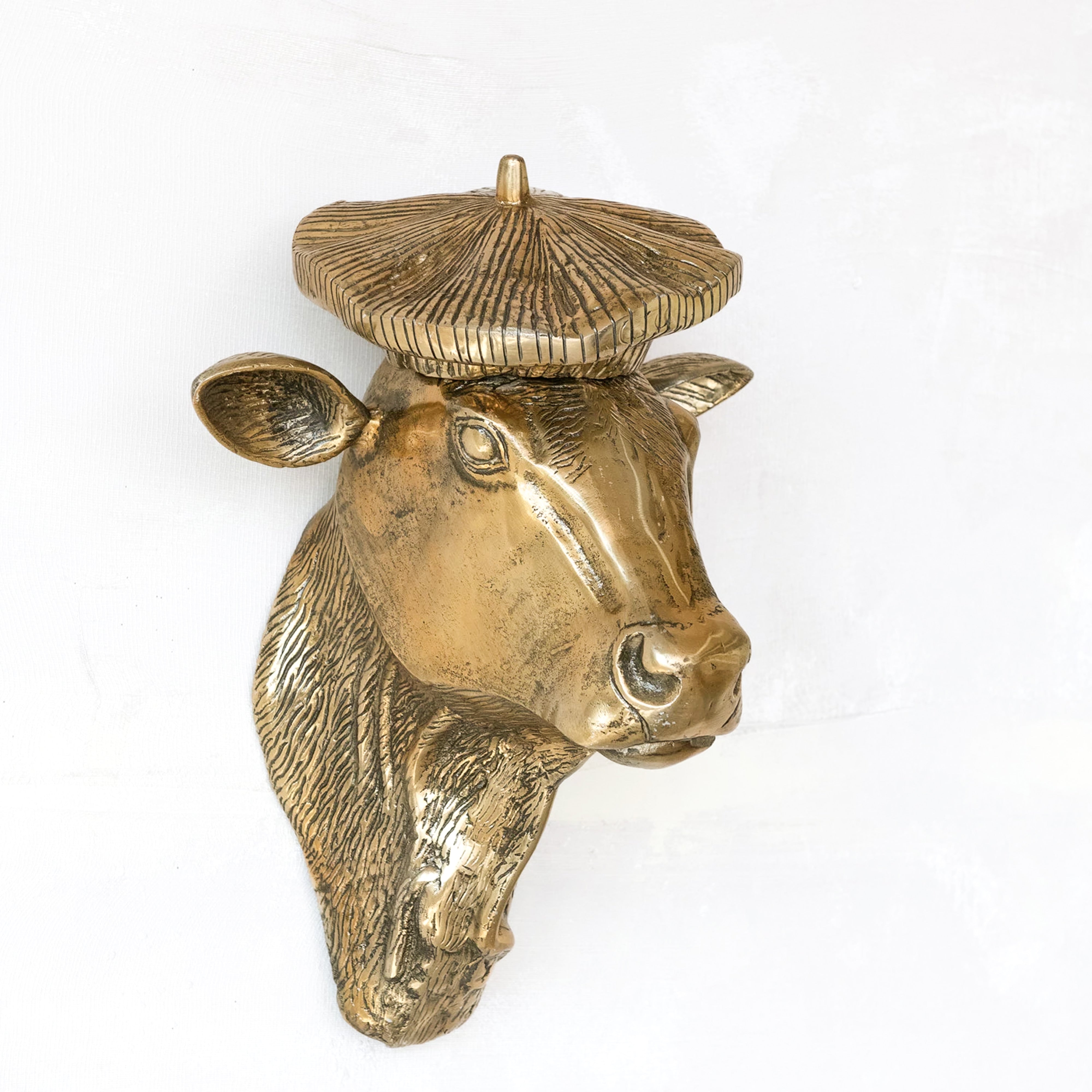 Bella the Cow Wall Mount (Antique Champagne Finish)