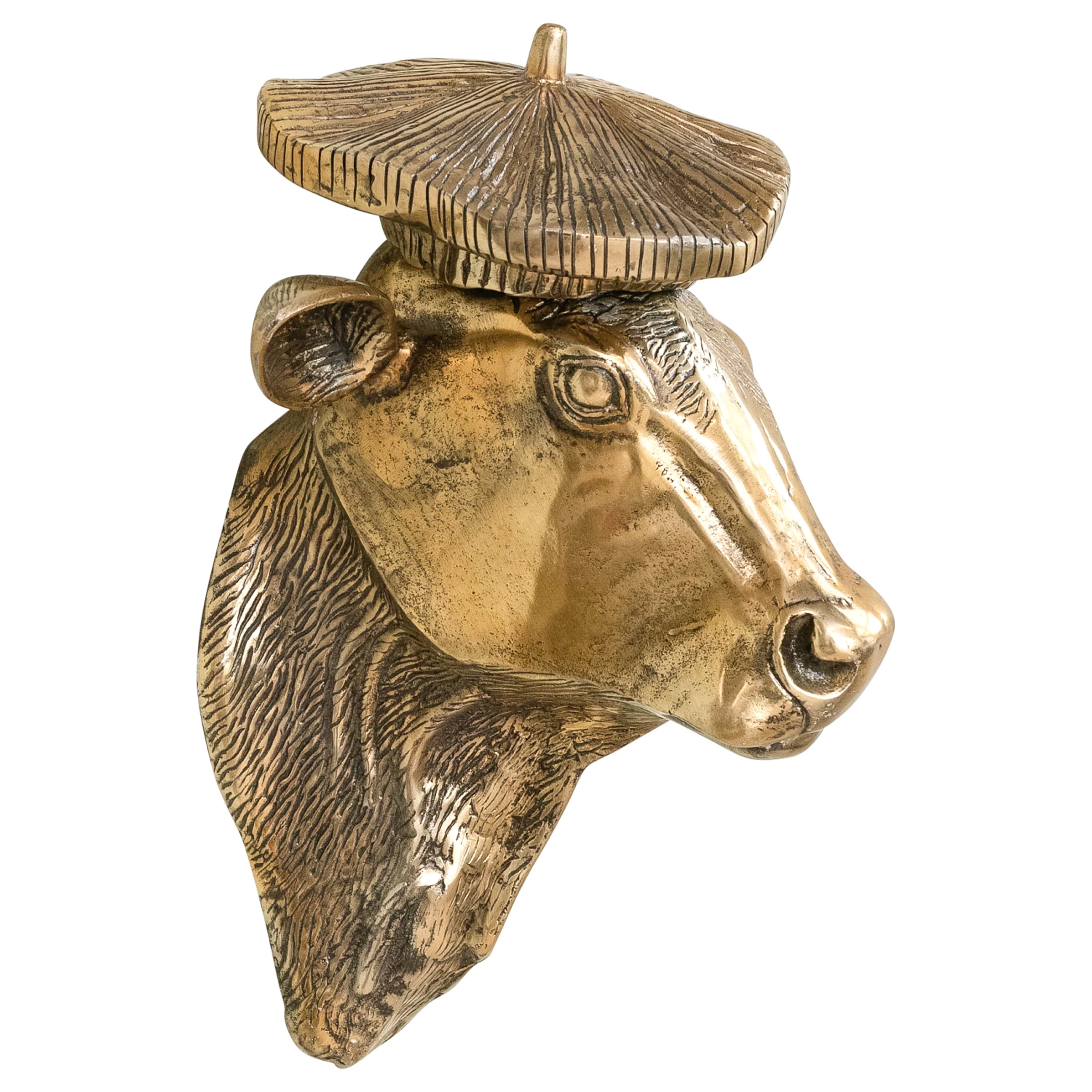 Bella the Cow Wall Mount (Antique Champagne Finish)