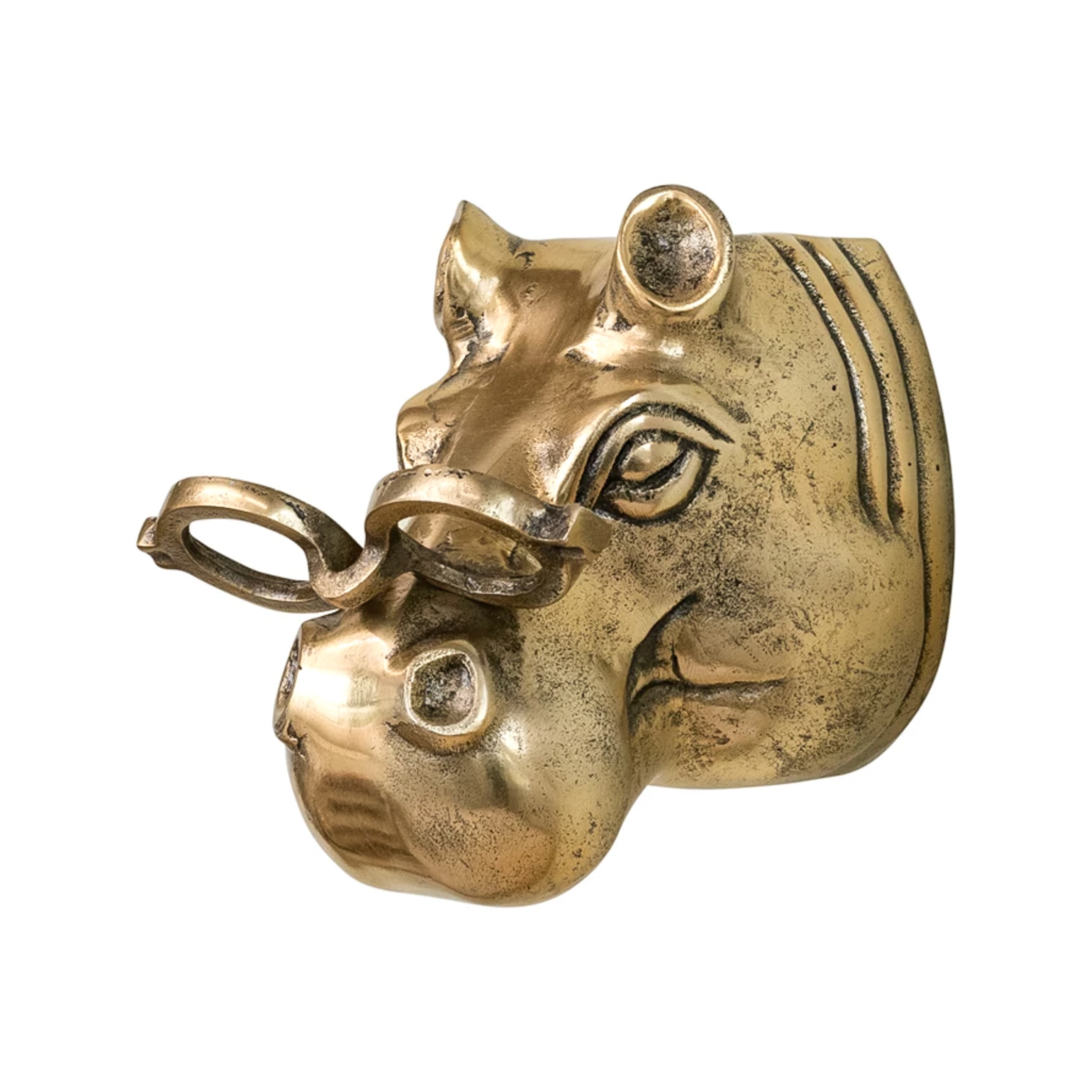 Dottie the Hippo Wall Mount (Antique Champagne Finish)