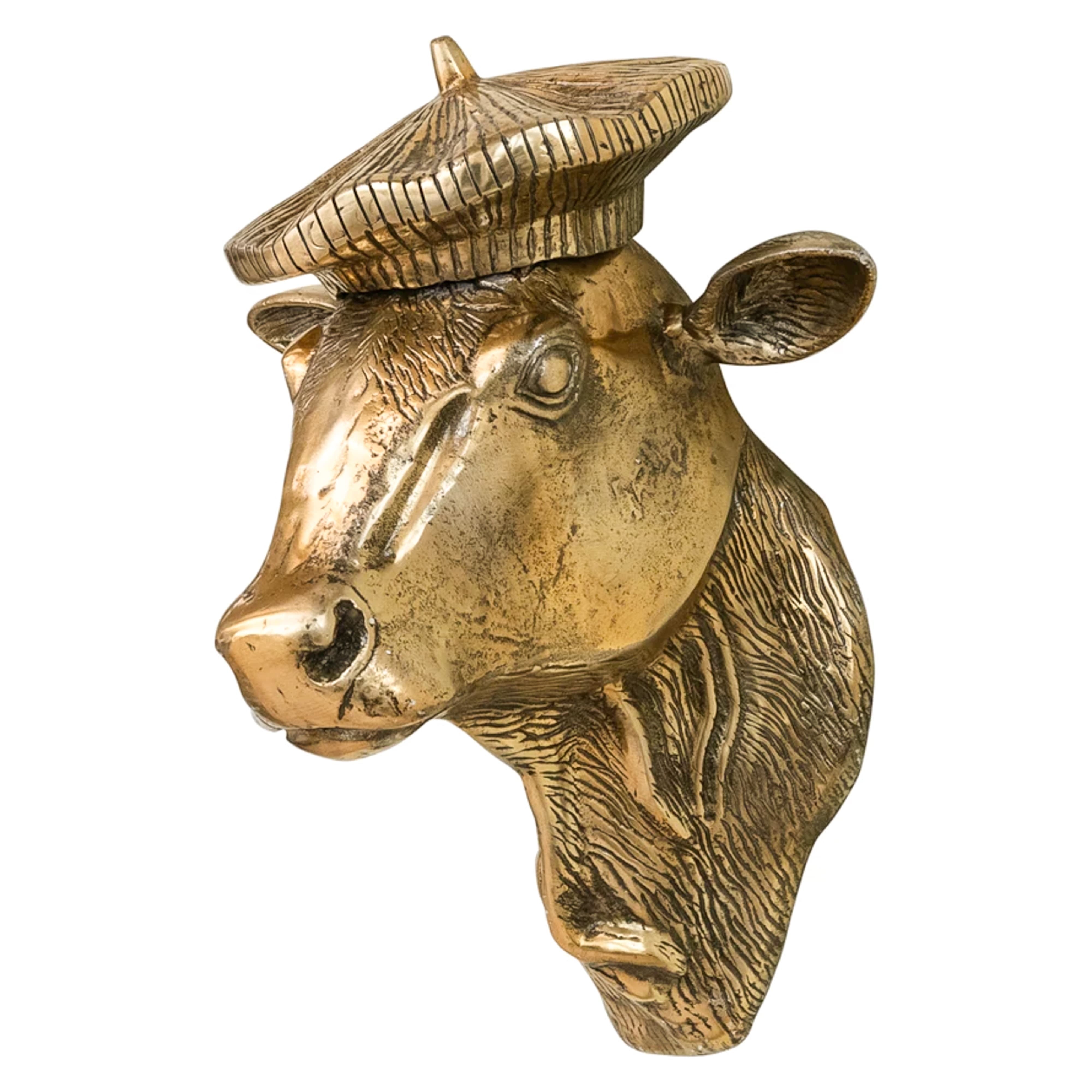Bella the Cow Wall Mount (Antique Champagne Finish)