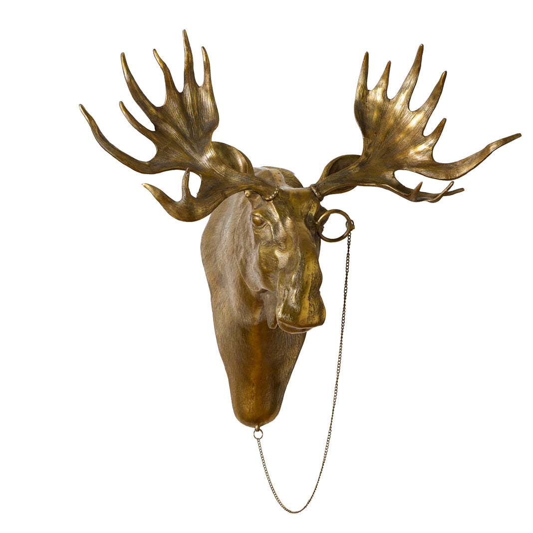 Eugene the Moose Wall Mount (Antique Brass Finish)