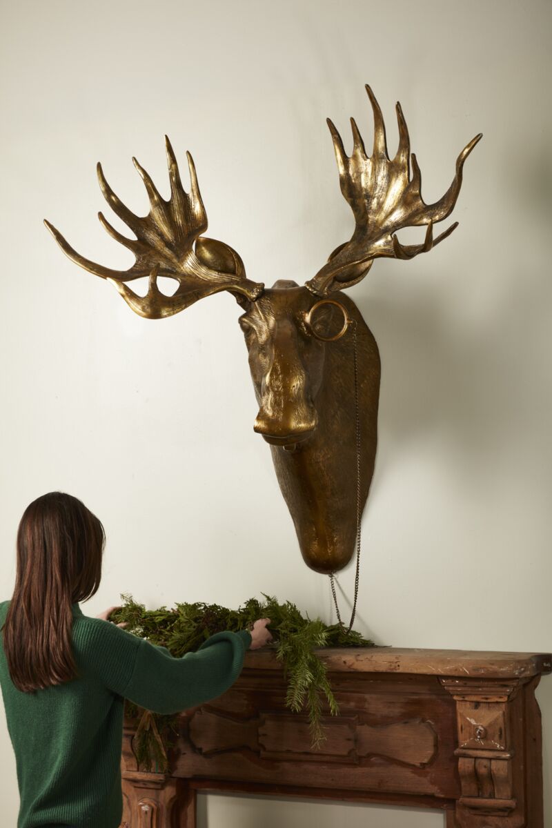 Eugene the Moose Wall Mount (Antique Brass Finish)