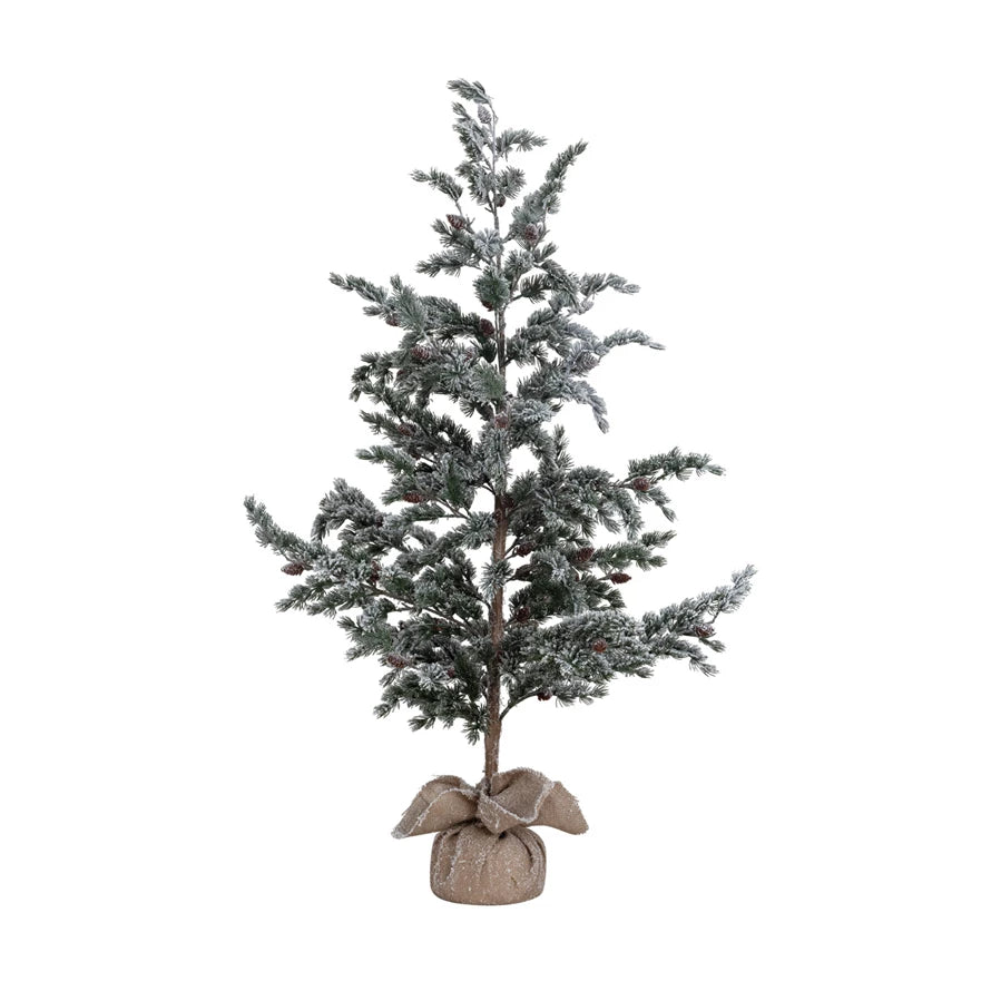 Large Flocked Evergreen Tree