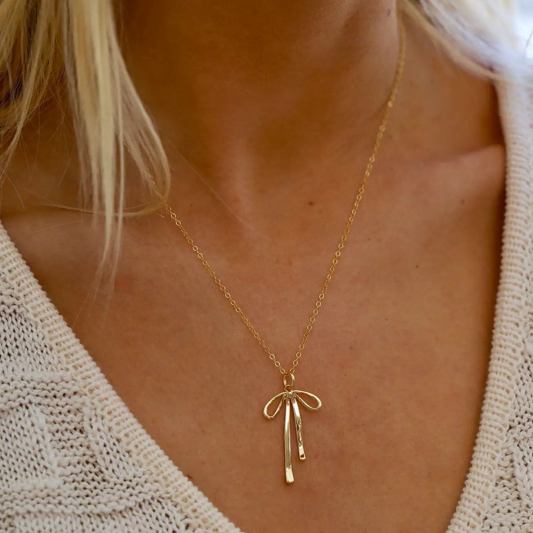 Gold Bow Ribbon Charm