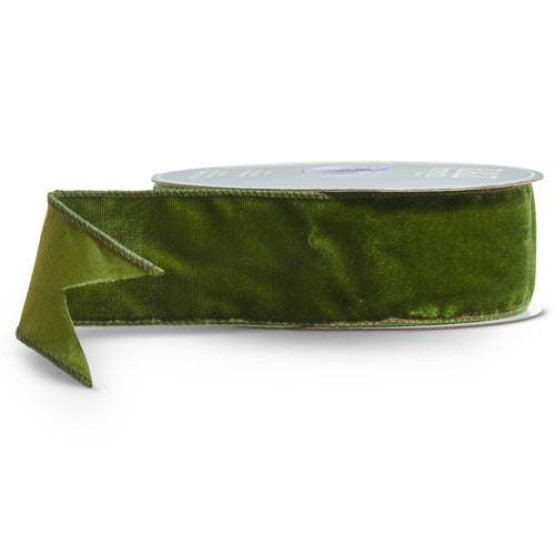 Green Velvet Ribbon - 2.5in