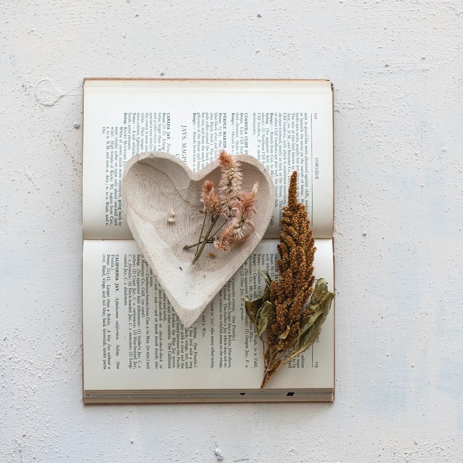 Carved Wooden Heart Dish