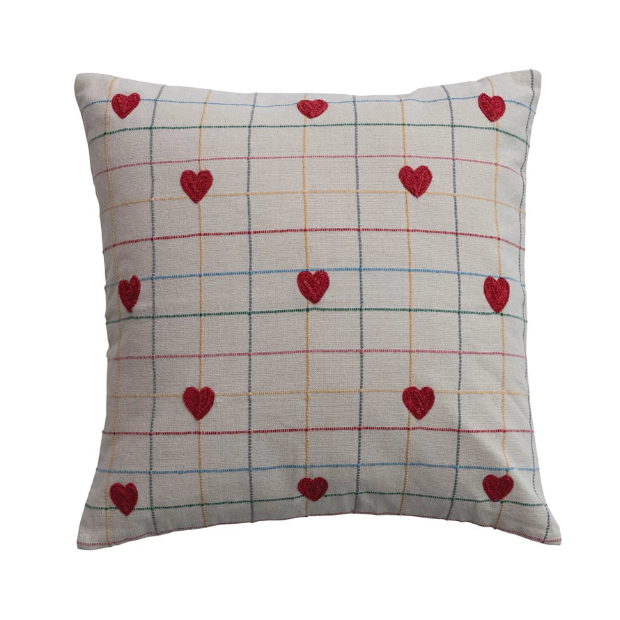 Heart Grid Pillow