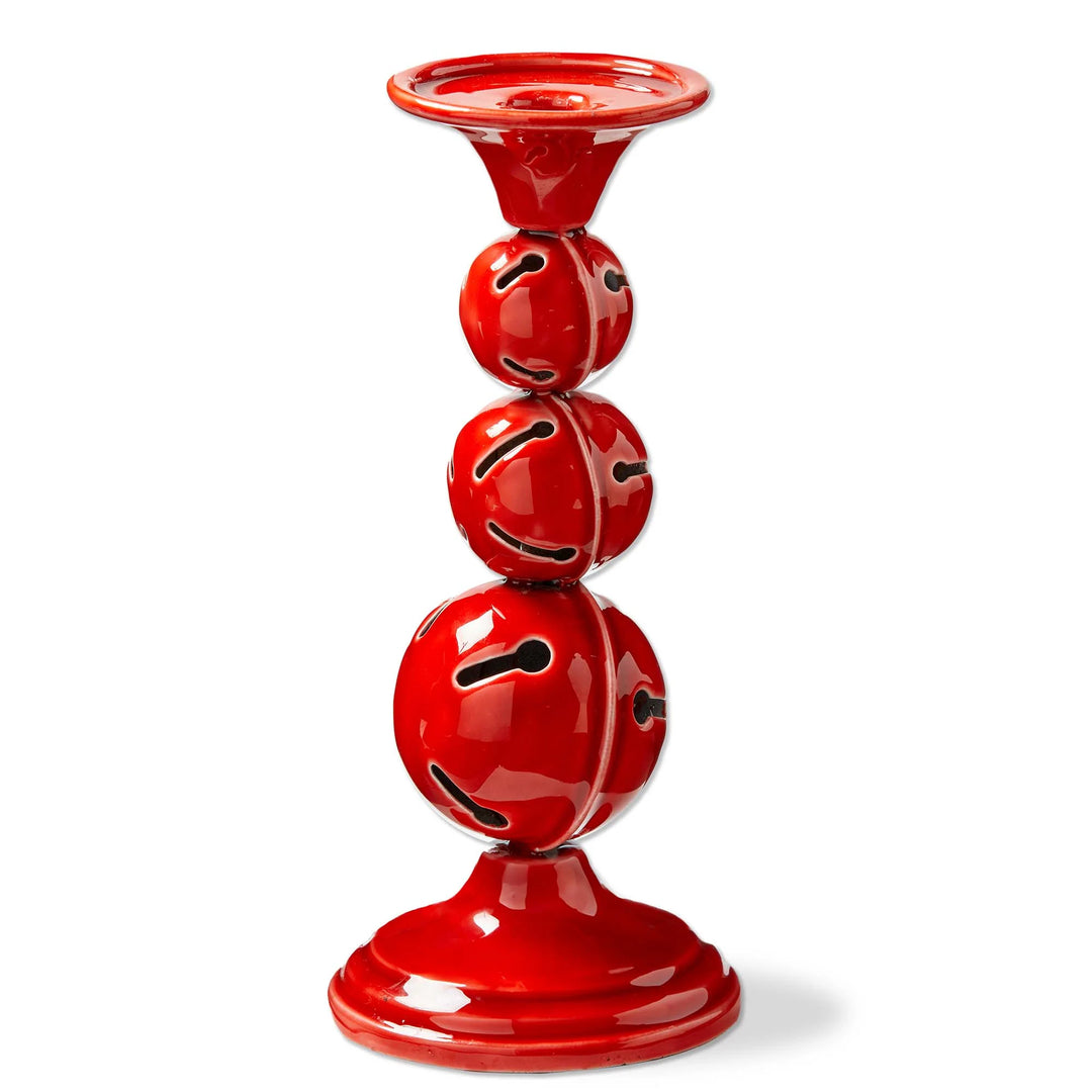 Jingle Bell Enamel Taper Holder Pillar
