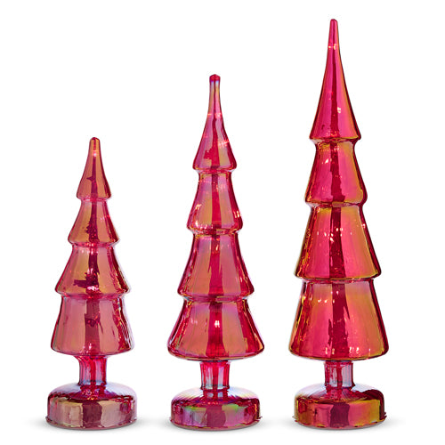 Lighted Red Glass Tree