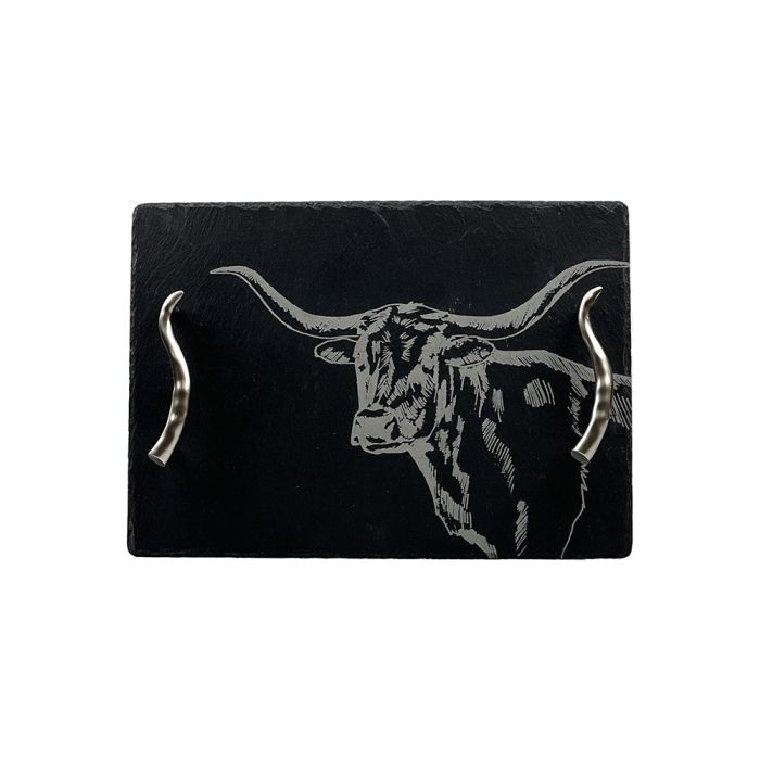 Medium Slate Serving Tray - Texas Longhorn