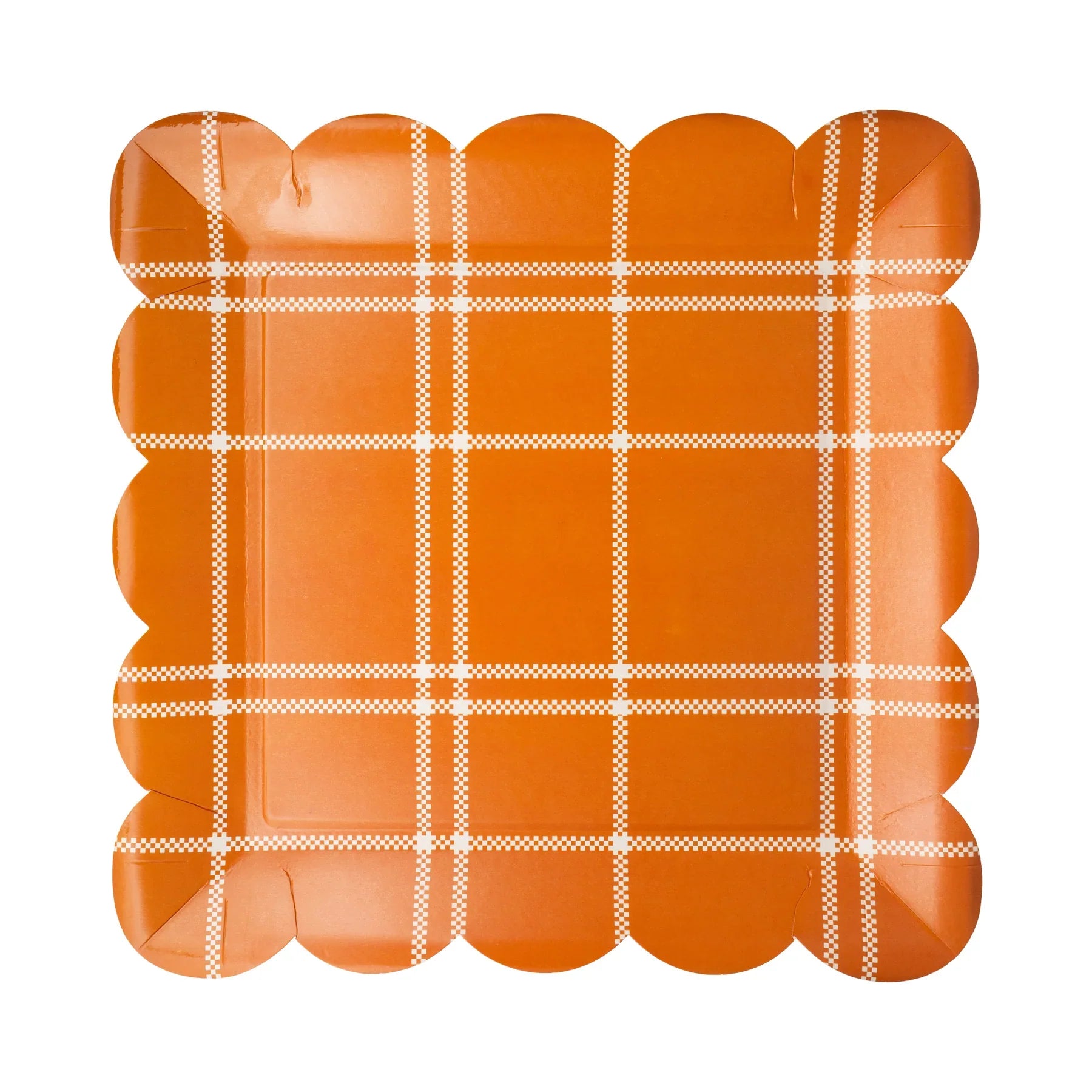 Rust Windowpane Paper Plate