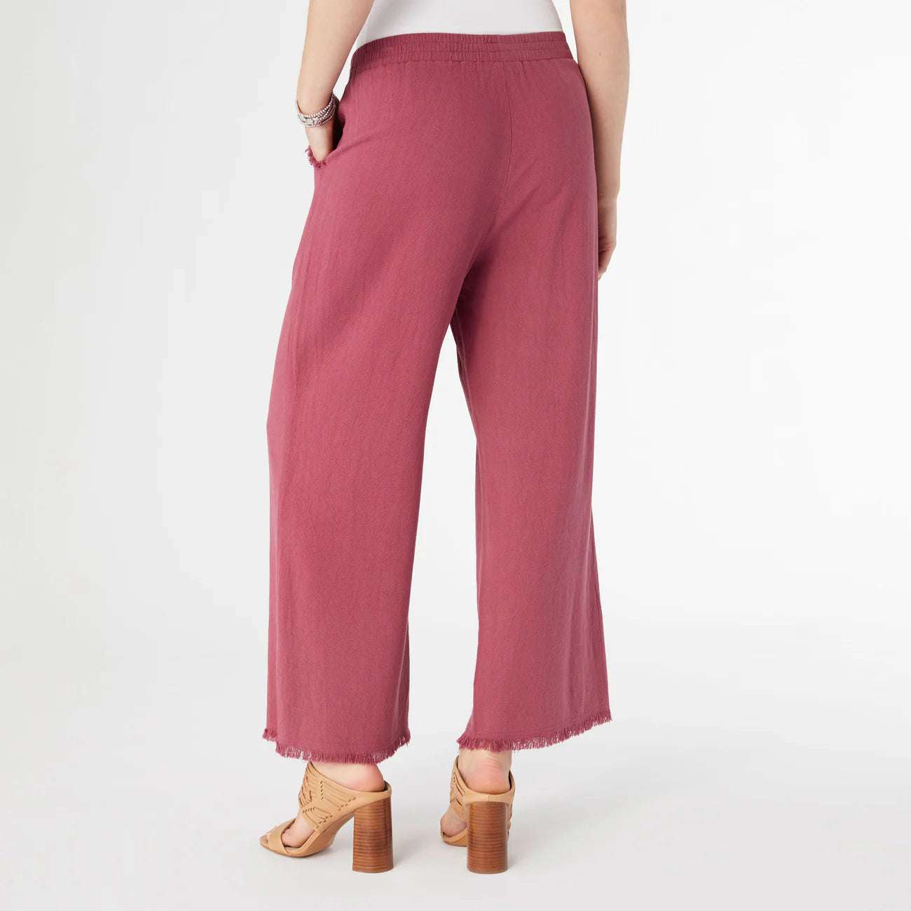 River Fringe Top and Pant Set - Rose Wine